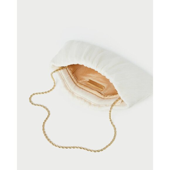 Loeffler Randall Brit Flat Pleated Pouch in Pearl New Womens Clutch Shoulder - Picture 12 of 15